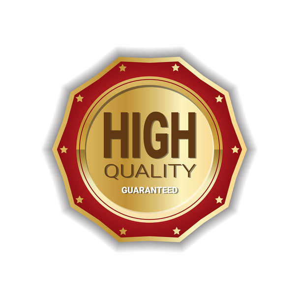 High Quality Medal Badge Golden Icon Guaranteed Seal Sign Isolated - Vector, Image