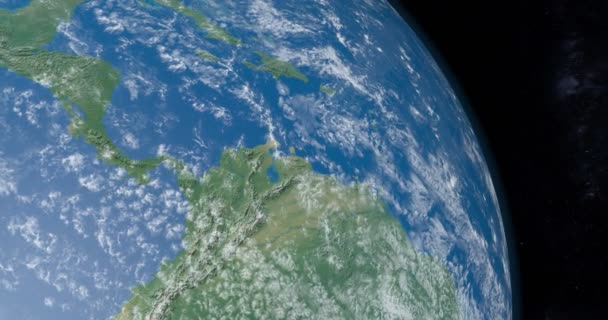 背景に宇宙とタイムラプス旋回し宇宙から地球の中央アメリカ大陸のパナマ地峡のアニメーション - 映像、動画