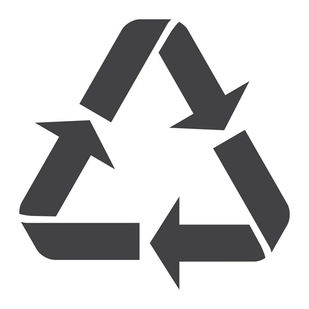 Εικονίδιο γλύφου σύμβολο ανακύκλωσης, eco και παράδοση, βέλη υπογράφουν διανυσματικά γραφικά, ένα αμιγές μοτίβο σε λευκό φόντο, eps 10. - Διάνυσμα, εικόνα
