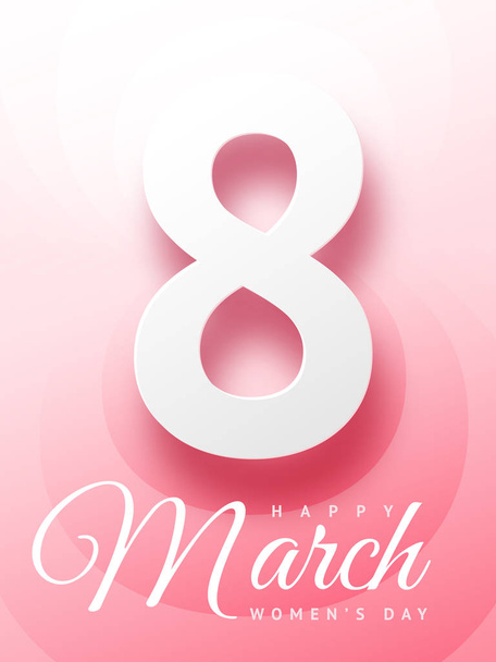 8 Março Feliz Dia da Mulher belo cartão de saudação
 - Vetor, Imagem