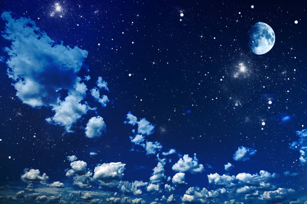 Night sky with stars and moon - Photo, image