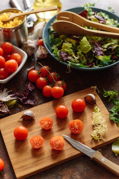 Detail view of ingredients for vegetarian salad - Photo, image