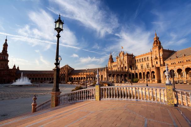 güneşli plaza de espana: Sevilla - Fotoğraf, Görsel