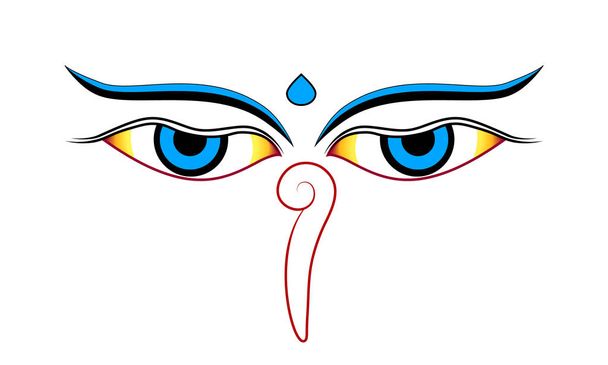 Βούδας μάτια που απομονώνονται σε λευκό φόντο διάνυσμα - Διάνυσμα, εικόνα
