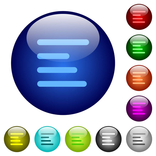 Texto alinear botones de vidrio de color izquierdo
 - Vector, Imagen