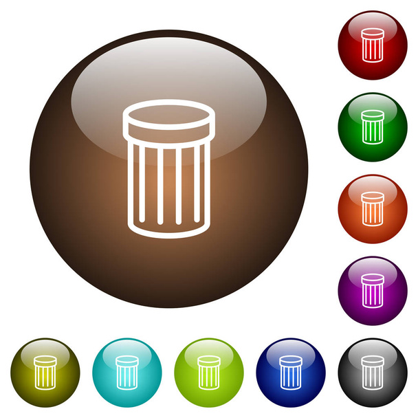 Papelera de reciclaje botones de vidrio de color
 - Vector, imagen