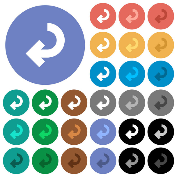 Vuelta flecha redonda plana iconos multicolores
 - Vector, imagen