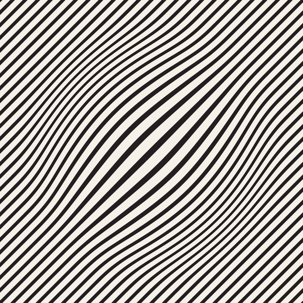 Meio-tom efeito inchaço ilusão óptica. Desenho de fundo geométrico abstrato. Padrão preto e branco sem costura vetorial
. - Vetor, Imagem