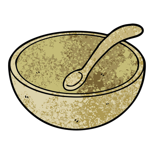 kreslený dřevěná miska a lžíce - Vektor, obrázek