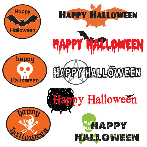 Um conjunto de gráficos vetoriais e banners para o Halloween
 - Vetor, Imagem
