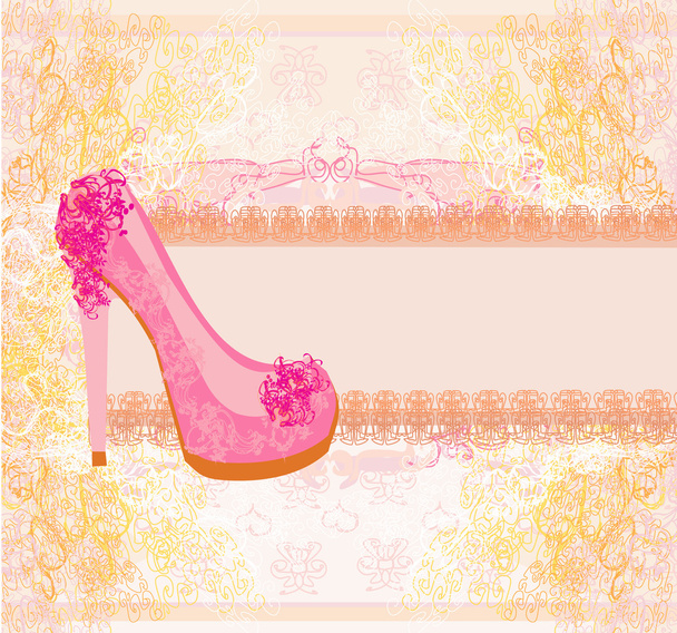 Floral shoes poster - Vector, Imagen
