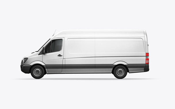 3D визуализация фургона на белом фоне
 - Фото, изображение
