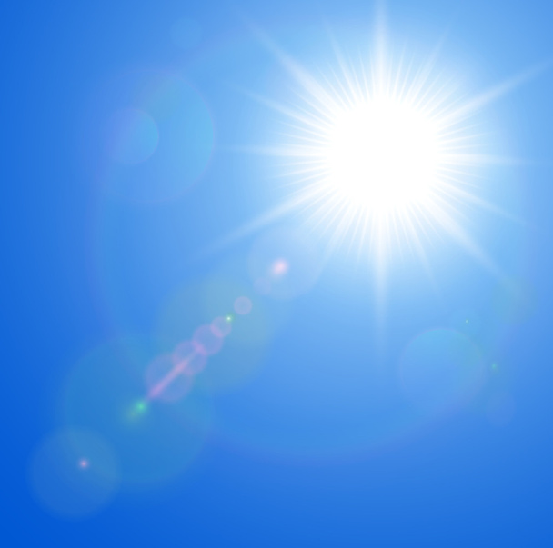 Sun with lens flare - Vettoriali, immagini