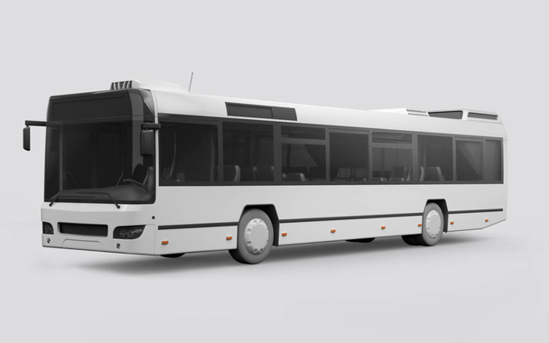 3D καθιστούν ενός λεωφορείου σε λευκό φόντο - Φωτογραφία, εικόνα