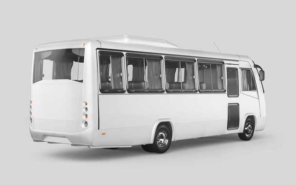 Rendering 3D di un bus su sfondo bianco
 - Foto, immagini