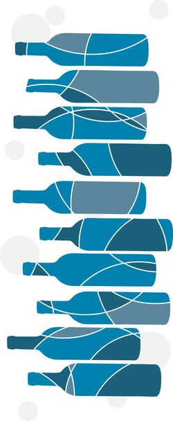 αφηρημένη μπλε μπουκάλι κρασί φόντο - Διάνυσμα, εικόνα