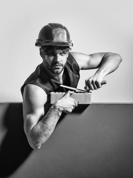 sexy muscular man builder - Foto, Imagen
