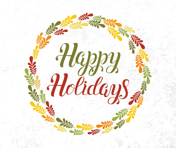 Happy holidays vector lettering - ベクター画像