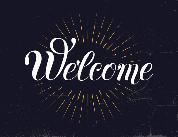Welcome hand lettering - Wektor, obraz