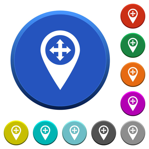 Move GPS map location beveled buttons - Vector, Image