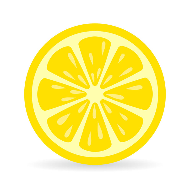 Lemon slice vector icon - Vector, Imagen