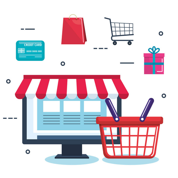 shopping on line set icone
 - Vettoriali, immagini