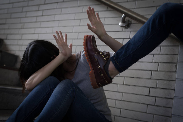depressed woman feeling with bullying  - Foto, Bild