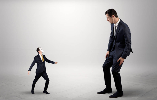 Conflict between small and big businessman - Foto, Bild