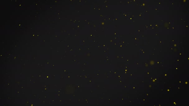 abstrakter Backgrond mit gelben, schwimmenden Bokeh-Partikeln. Staub in der Luft. Zeitlupe - Filmmaterial, Video