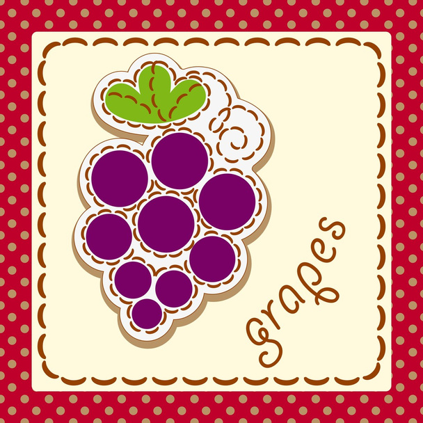 Grapes. Cards - Вектор,изображение