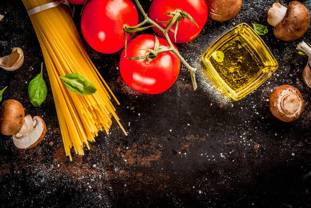 食品背景、パスタ スパゲッティ - 写真・画像