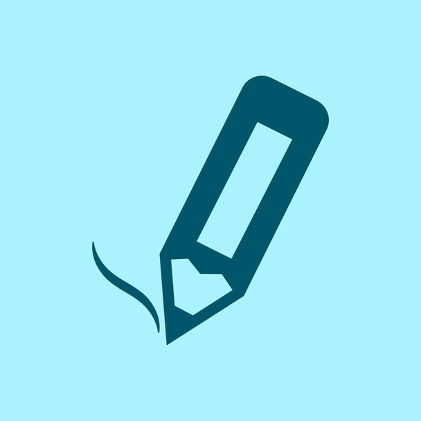 pencil vector icon on blue background - Vector, Image