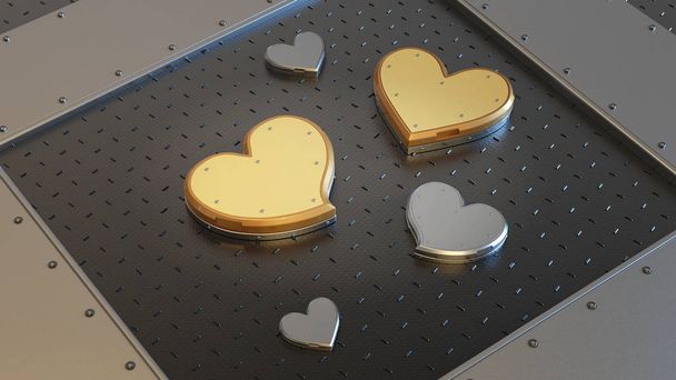 Fém szív alakú ajándék doboz - Fotó, kép