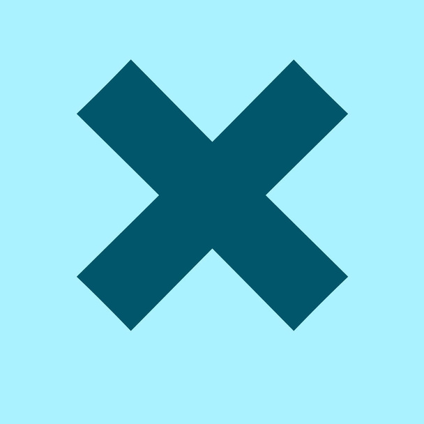 cancellare l'icona. croce vettoriale illustrazione su sfondo blu
 - Vettoriali, immagini
