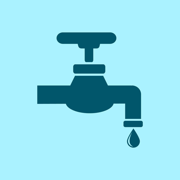 Save water sign vector illustration on blue background - Vector, Image