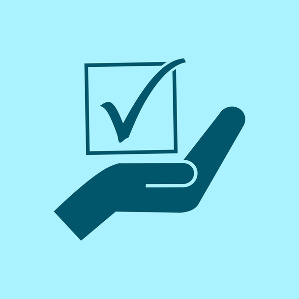 szavazás vektor ikon kék háttér - Vektor, kép