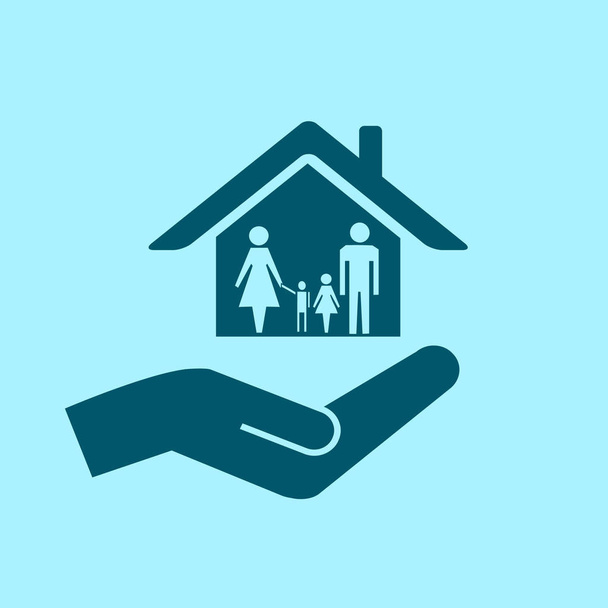 house vector icon on blue background - Vector, Image