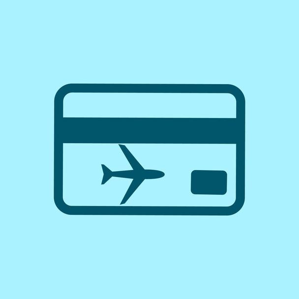 ticket vector icon on blue background - Vector, Image