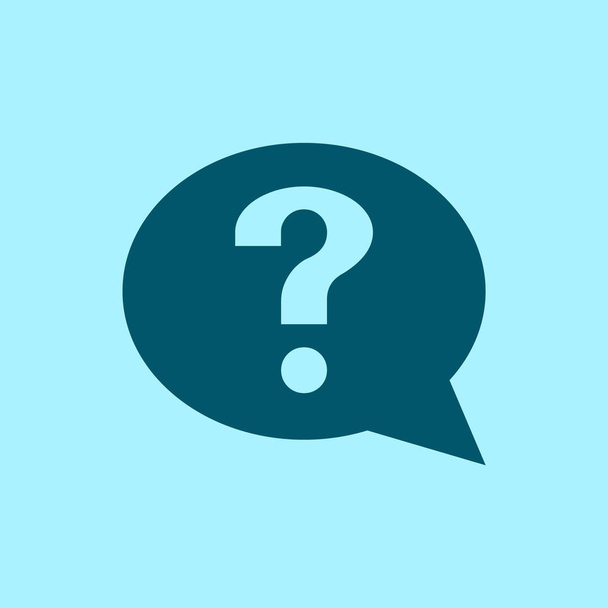 icon of question mark on blue background - Vector, Image