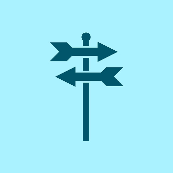 Signpost icon on blue background - Vector, Image