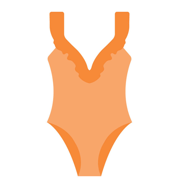 Swimsuit. Swimming dress for women, flat vector icon  - Vector, imagen