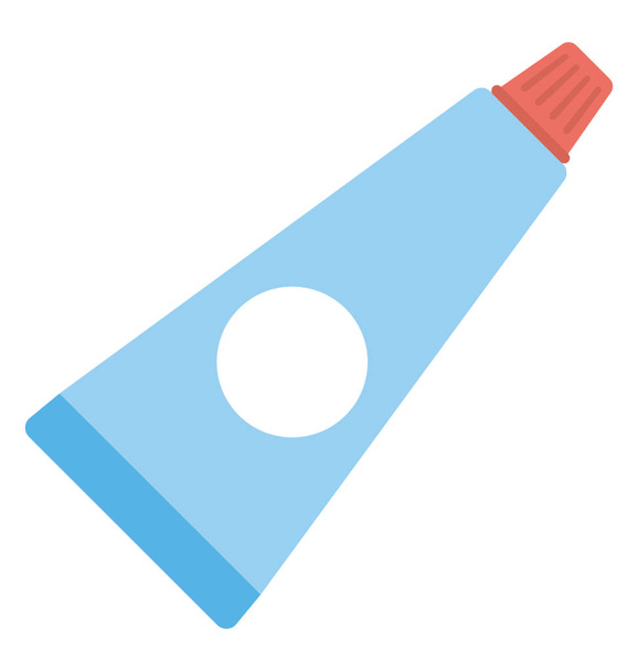 Toothpaste flat vector icon, a blue tube with red cap.  - Вектор,изображение