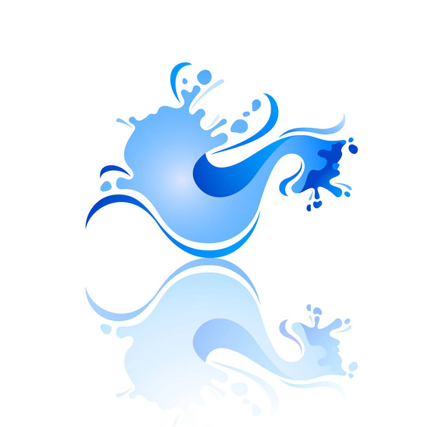 Splash színes hullám tükörképe - Vektor, kép