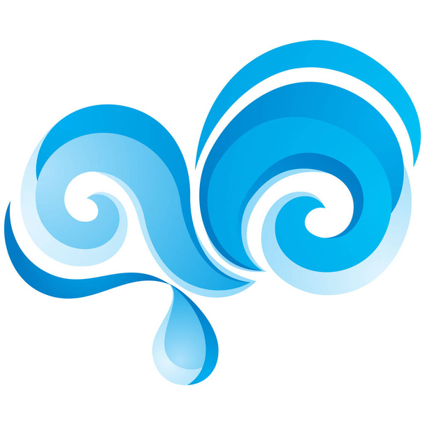 Wellensymbol auf weißem Hintergrund - Vektor, Bild