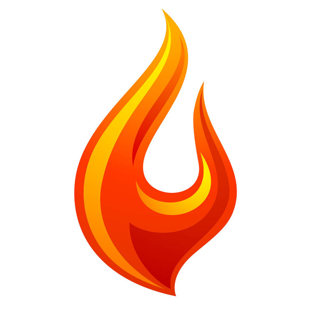 Полум'я вогню 3d червона іконка
 - Вектор, зображення