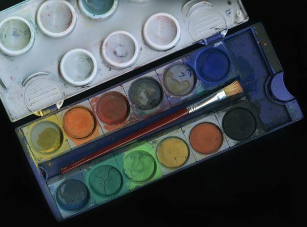 close-up photo of Watercolor paint - Foto, afbeelding