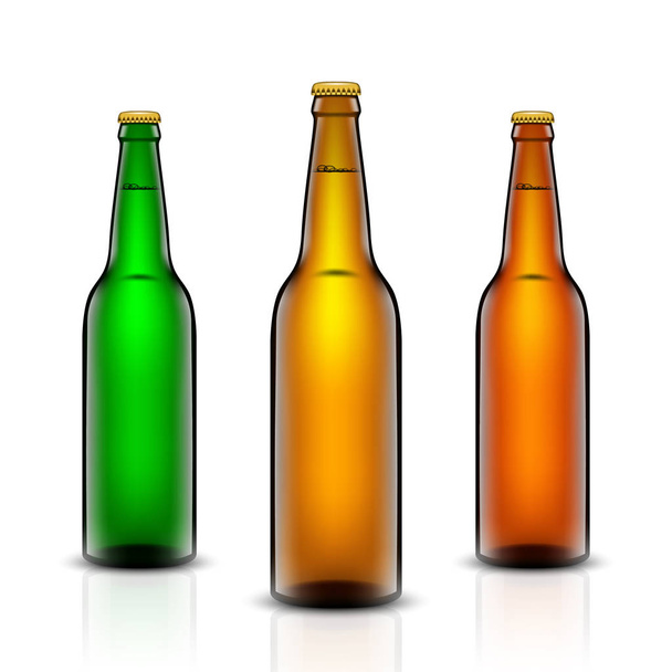 Beer bottle vector set. - Διάνυσμα, εικόνα
