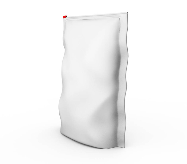 Blank Foil plastic white coffee bag isolated on white background - Zdjęcie, obraz