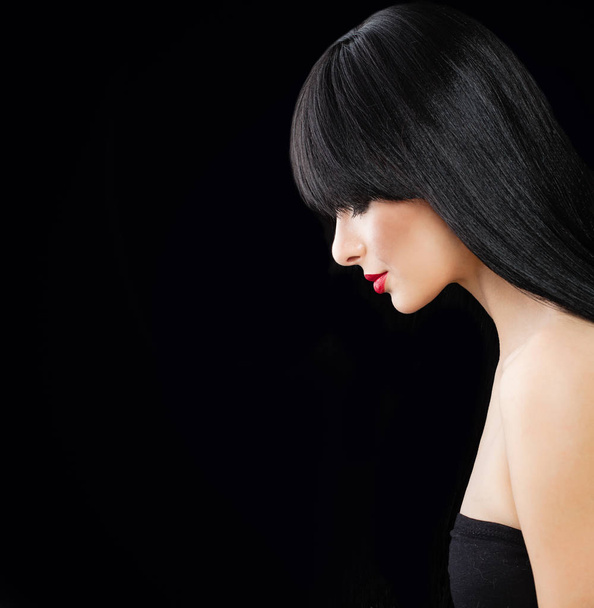 Perfect Fashion Model with Long Silky Hair. Beautiful Hair style - 写真・画像