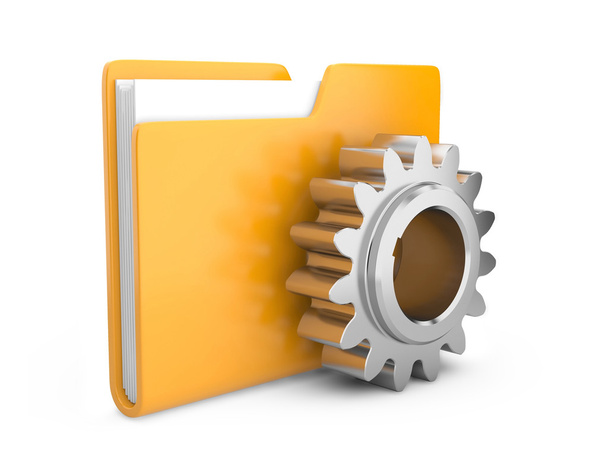 Folder icon with gear wheel - Фото, изображение